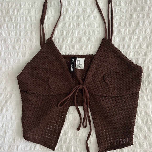 H&M Dark Brown Crochet Camisole - Picture 1 of 2